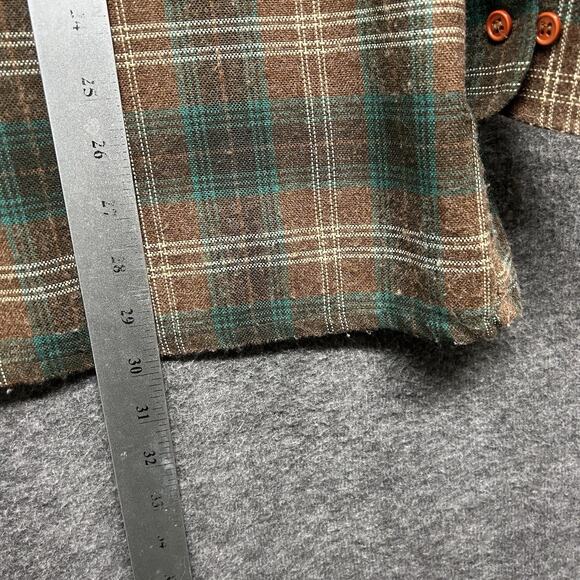 VINTAGE Van Heusen Shirt GRAY Plaid Flannel Winterweights Button Up Men XL - Picture 3 of 6